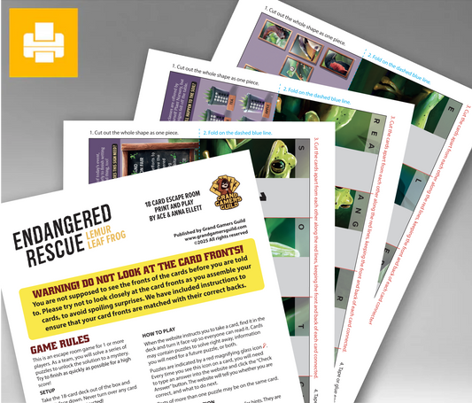 Endangered Rescue #2: Lemur Leaf Frog  Print and Play